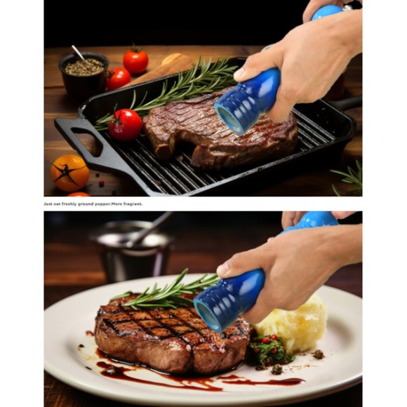 Set of 2 - 8" Wooden Salt & Pepper Grinder - Salt & Pepper Mill Set - Picture 9 of 10